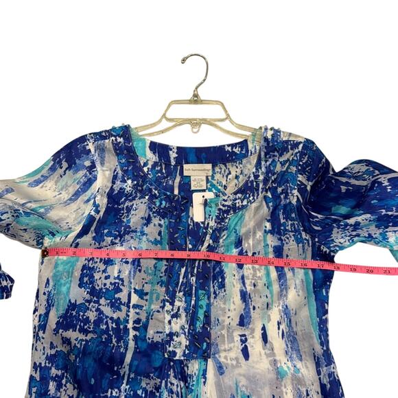 Soft Surroundings Pre loved like new 100% Silk print beaded Blouse very stylish. - Picture 8 of 9